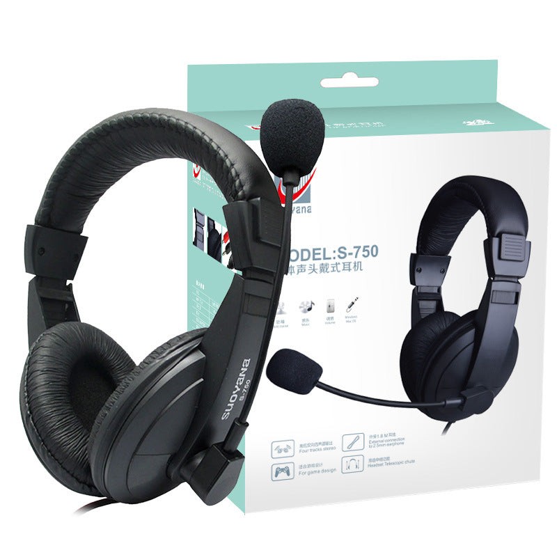 Head-mounted Computer Notebook Phone Wired Headset
