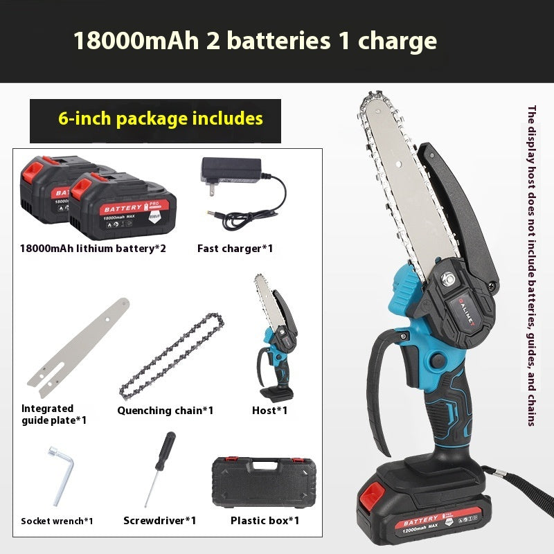 6-inch Lithium Chainsaw Rechargeable Portable Electric Chain Saw