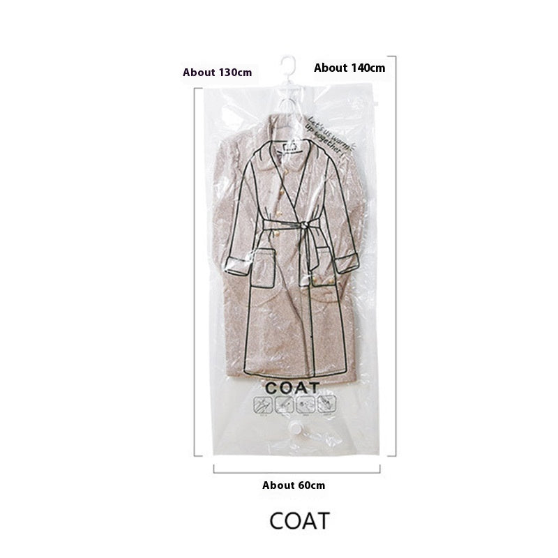 Transparent Coat Dust Cover Hanging Down Jacket Compression Bag Vacuum