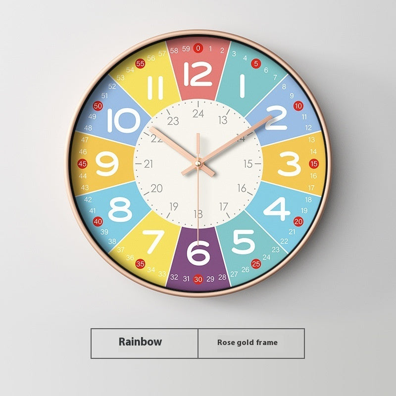 Early Education Cartoon Children's Home Wall Mounted Clock