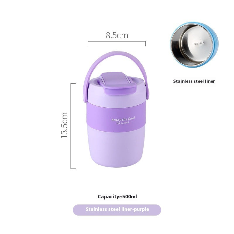 304 Stainless Steel Handy Cup Ins Breakfast Cup With Cover Spoon Portable