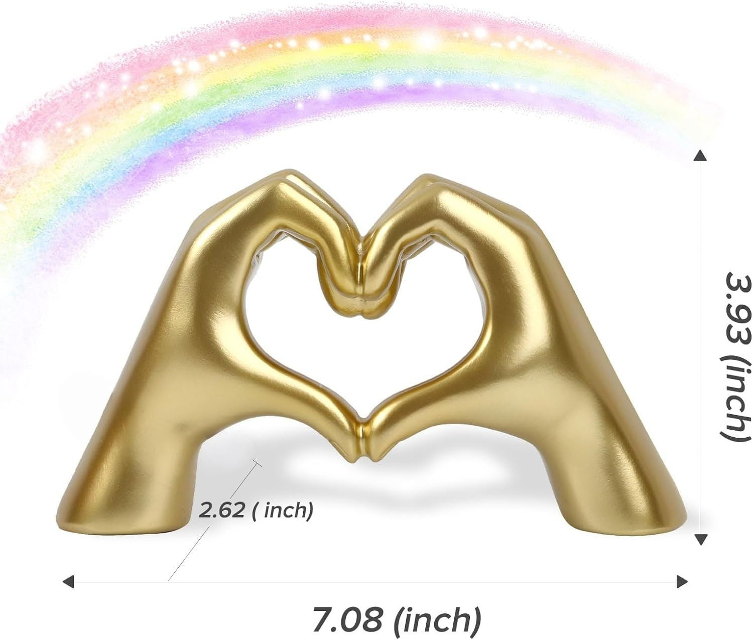 Love Heart Shaped Decoration Statue Resin Craft