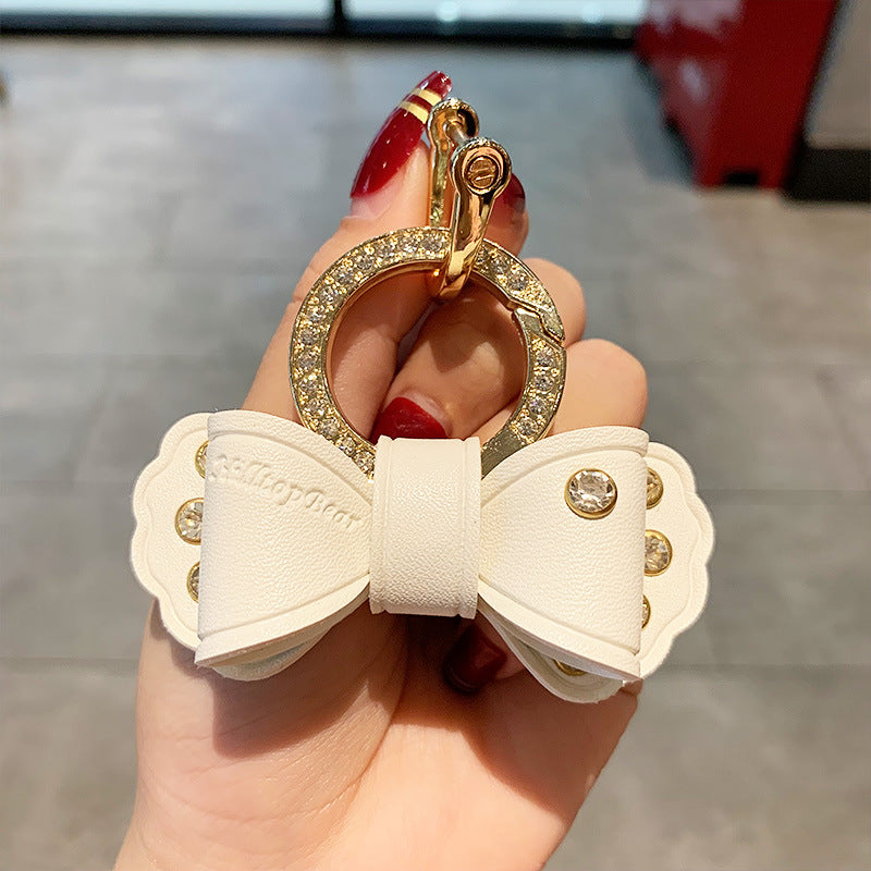 Alloy Diamond Bow Keychain Handbag Pendant