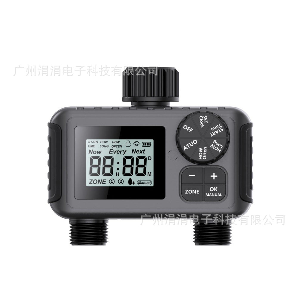 Automatic Irrigation Timer Large Screen Dual-channel Intelligent Watering Controller