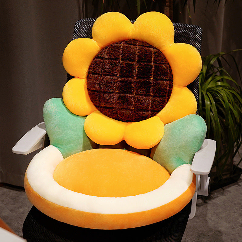 Cartoon Half-pack Waist Support Flower Futon Cushion