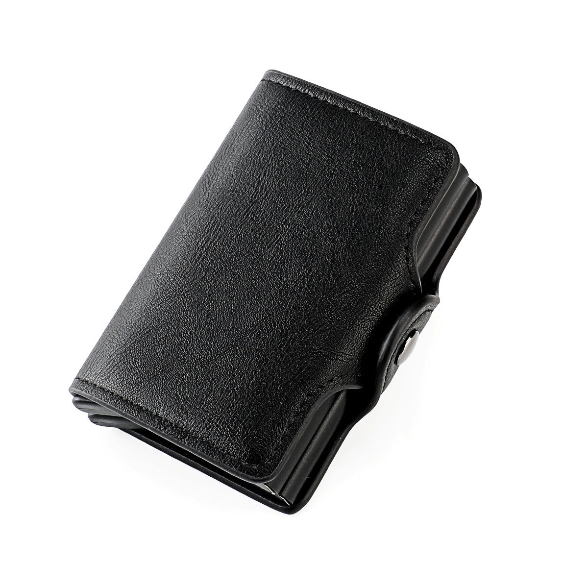 Men's RFID Aluminum Box Card Clamp Automatic Pop-up Double Aluminum Box