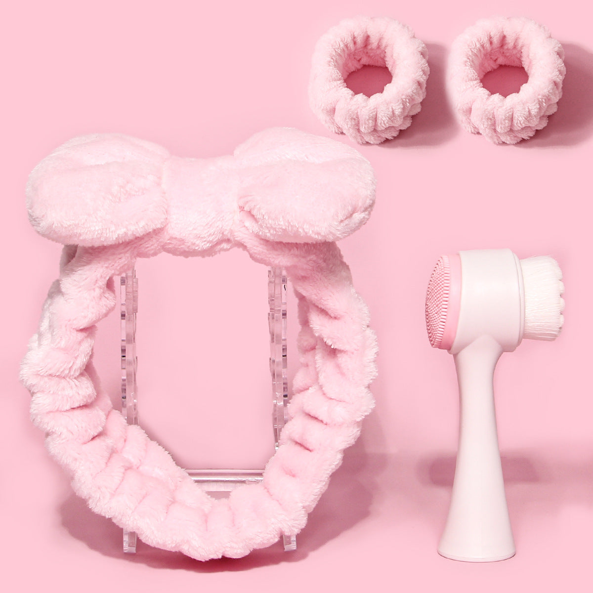 Face Wash Skin Cleansing Brushes Three-piece Coral Fleece Absorbent Hair Band
