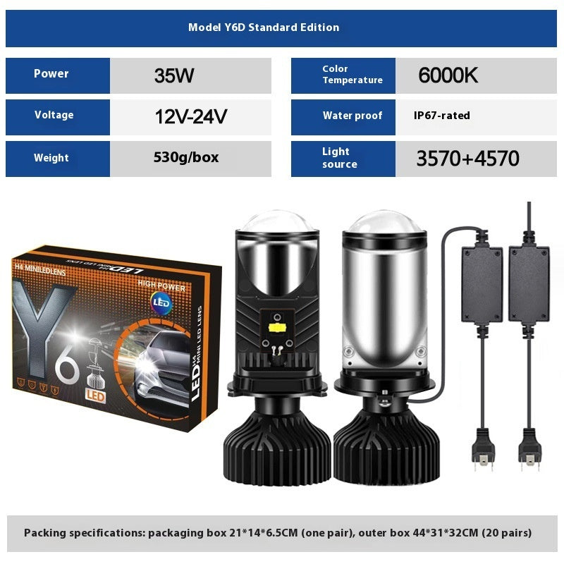 H4 Far And Near Integrated Small Lens Led Headlight