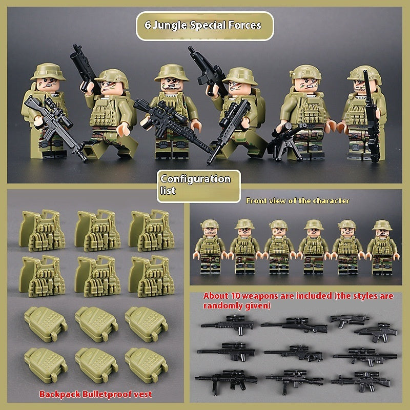 Military Building Blocks Doll Assembled Desert Special Forces