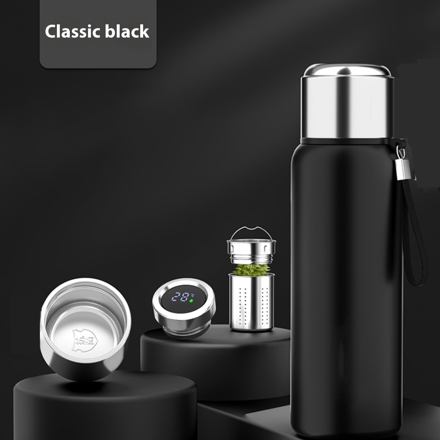 Smart Stainless Steel Thermos Cup Large Capacity Men's Outdoor Kettle