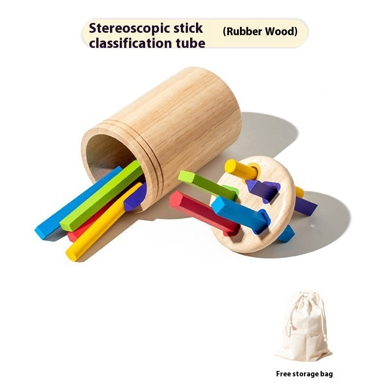 Color Classification Cup Children's Wooden Pen Holder Shape Cognition Pairing Early Education Toys