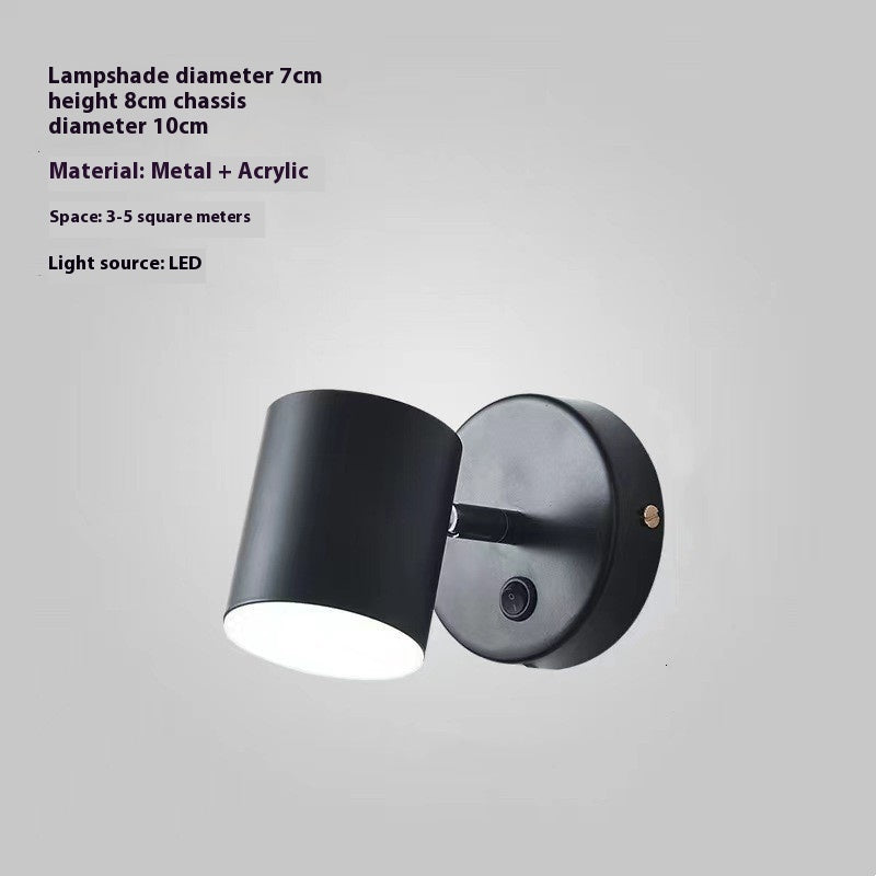 Bedside Simple Rotatable Light Luxury Golden Mirror Front Wall Lamp
