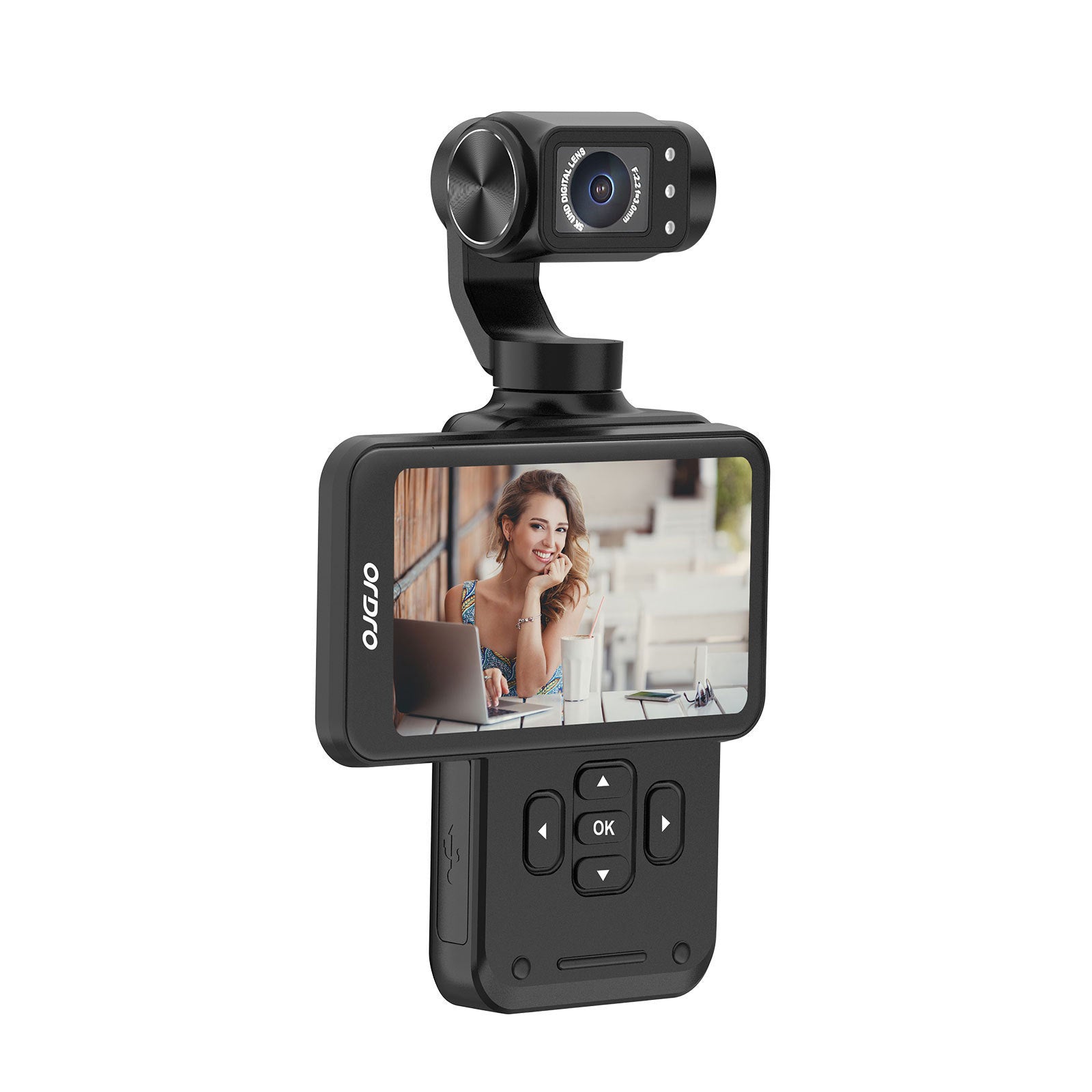 Three-axis Anti-shake PTZ Rotating Screen Camera 4K HD DV Travel Pocket Camera