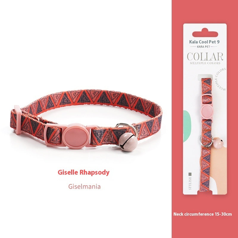 Woven Collar Bell Anti-suffocation Comfortable Safety Buckle Pet Decoration