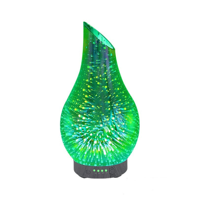 3D Glass Wood Grain Bevel Ultrasonic Cool Mist Humidifier