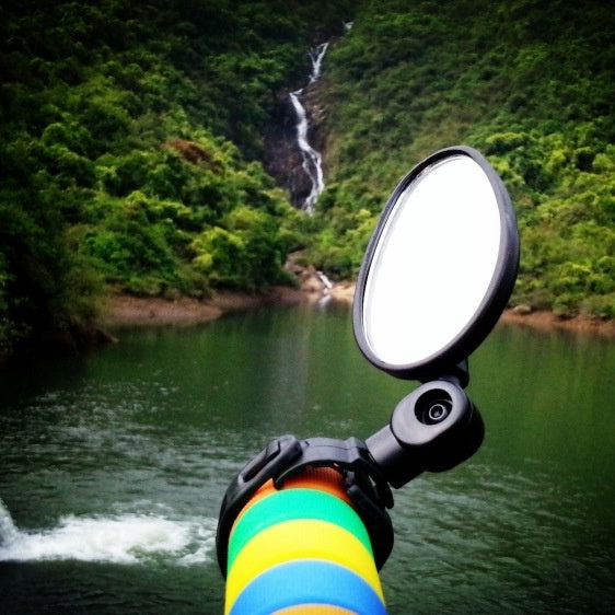 Bicycle Glass Rearview Mirror 360 Degree Rotating Reflector Safety Cycling Fixture