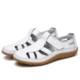 Summer Handmade Retro Soft Sole Leather Velcro Casual Women's Shoes