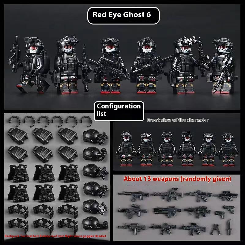 Military Building Blocks Doll Assembled Desert Special Forces