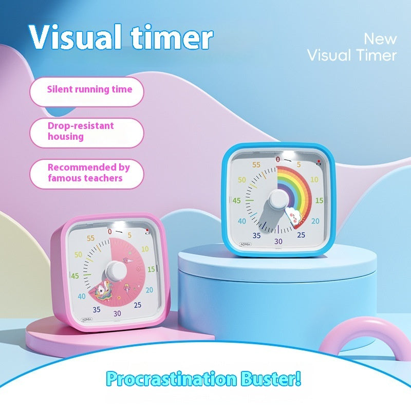 Anti-fall Cartoon Children's Time Manager Mute Timer Alarm Clock