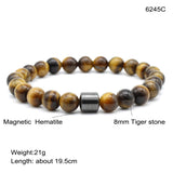 Black Stone Tiger Eye Bead Bracelet