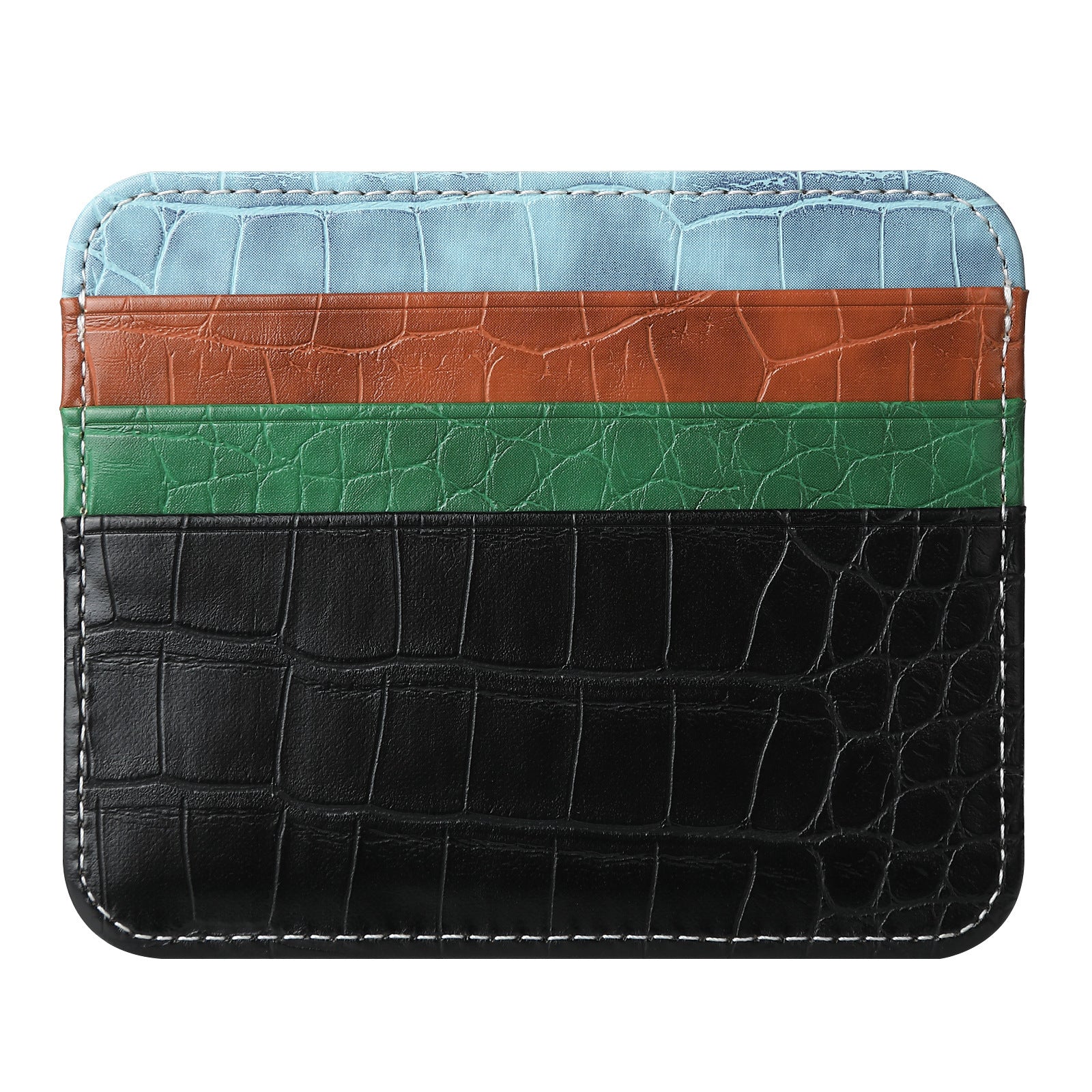 Ultra-thin Double-sided Large Capacity Leather Card Bag