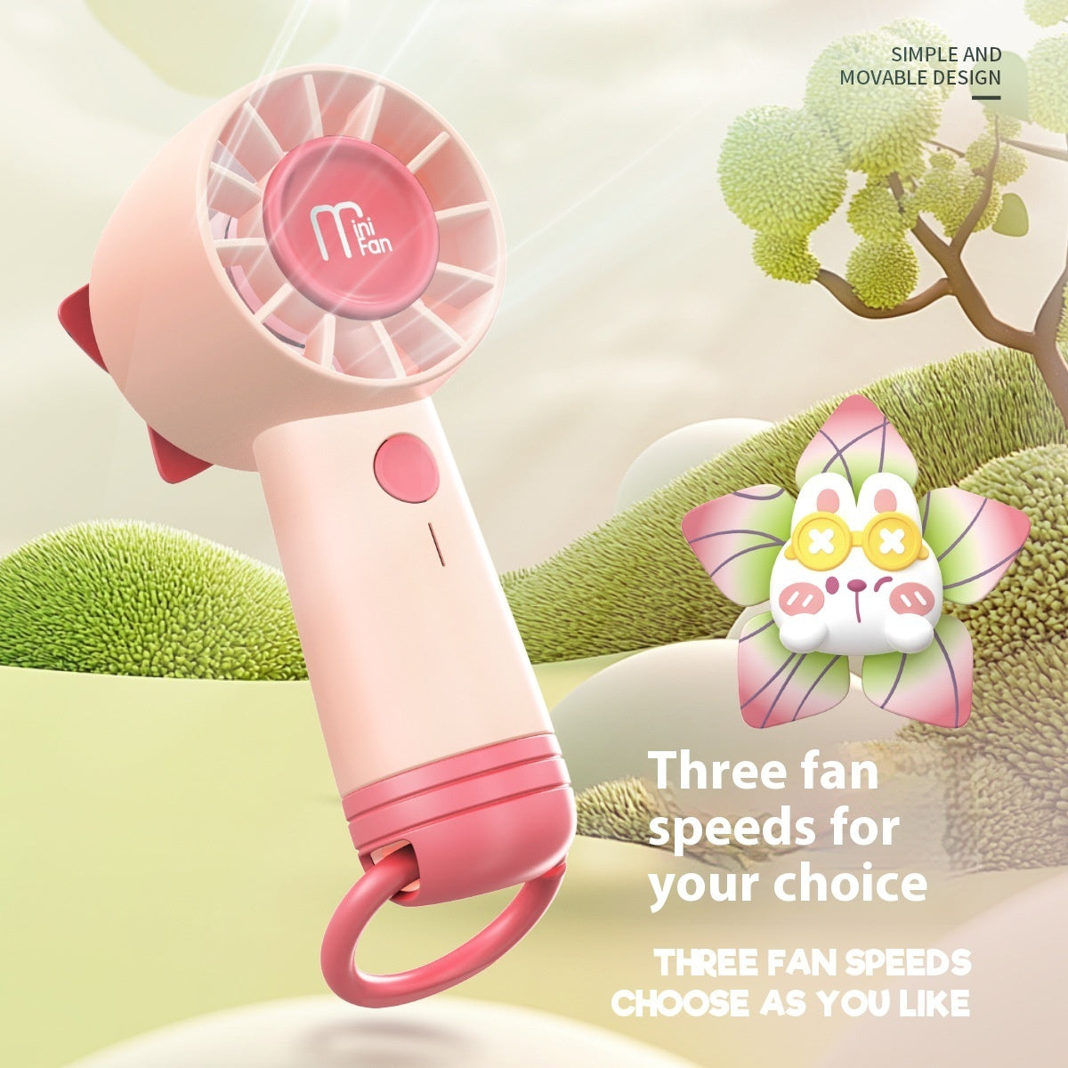 Household Portable Creative Cartoon Handheld Fan