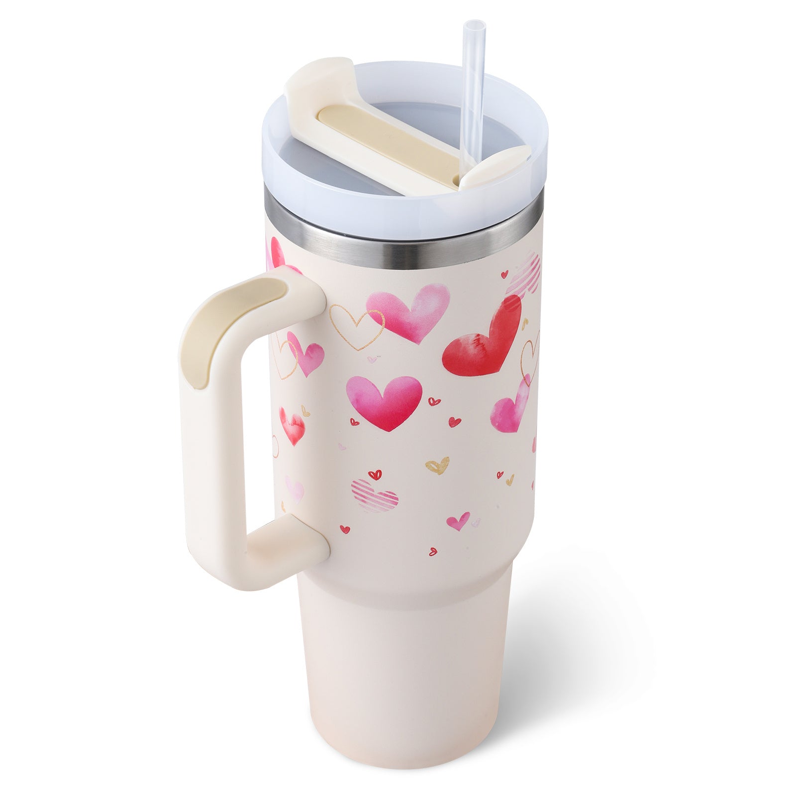 40 Oz Insulated Tumbler With Handle Straw