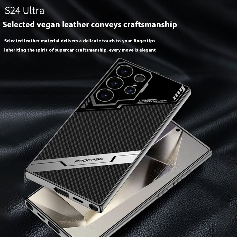 Phone Case S24 Electroplated Esports Leather S23u Creative Protective Case