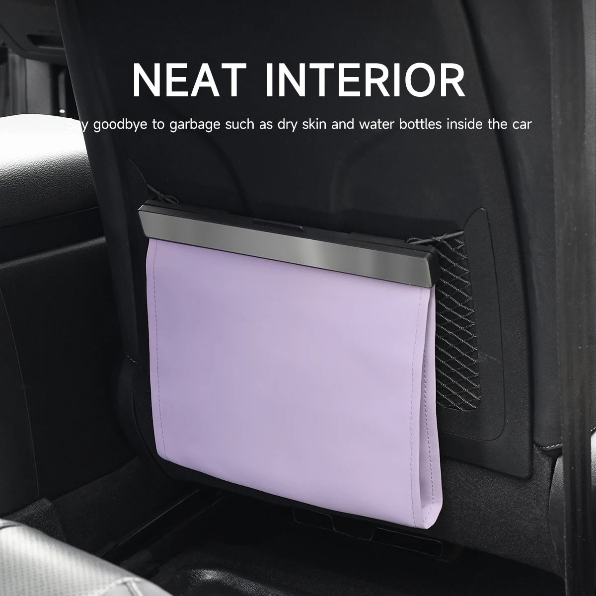 Car Leather Garbage Bag LED Light Magnetic