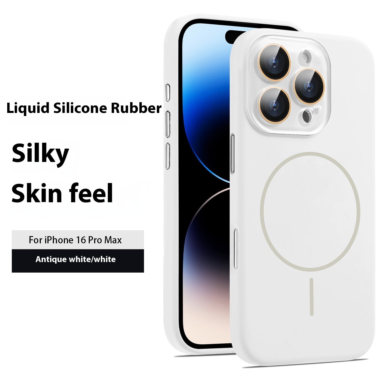 Liquid Silicone Magnetic Crystal Lens Phone Case Protective Cover