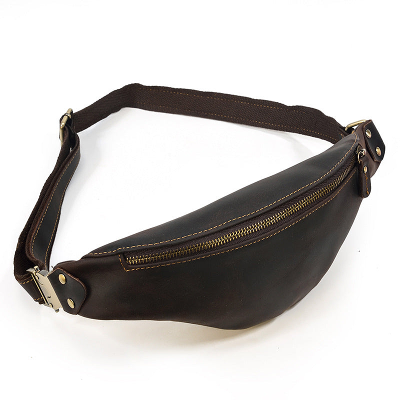 Men's Multi-functional Retro Crazy Horse Leather Belt Bag