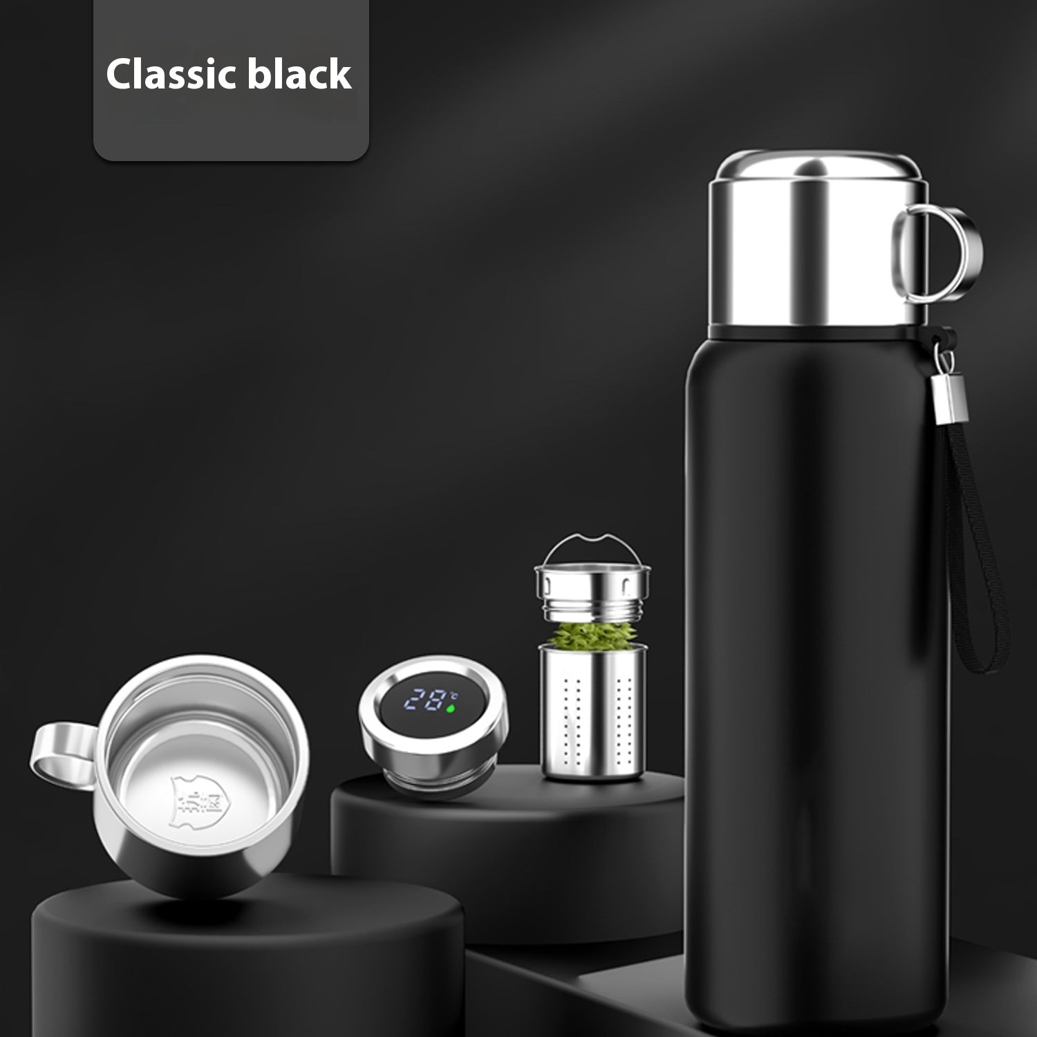 Smart Stainless Steel Thermos Cup Large Capacity Men's Outdoor Kettle