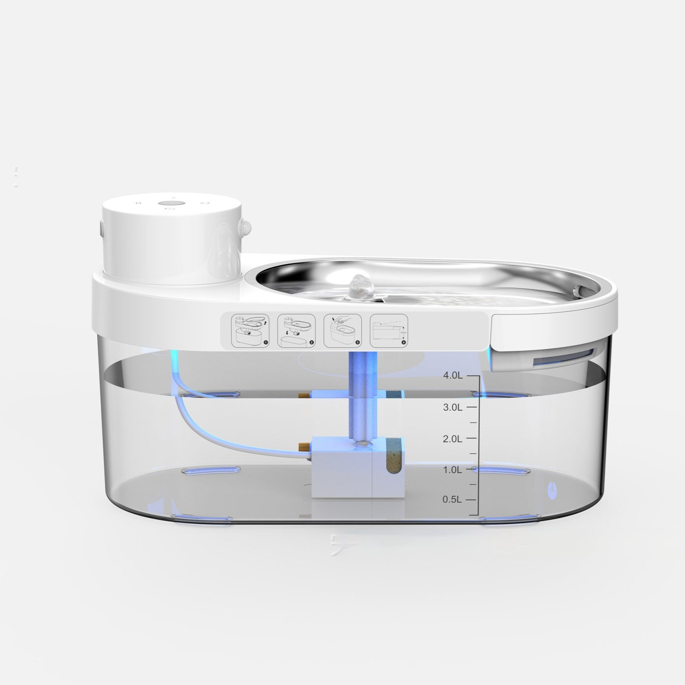 Stainless Steel Pet Water Dispenser Wireless Water And Electricity Separation