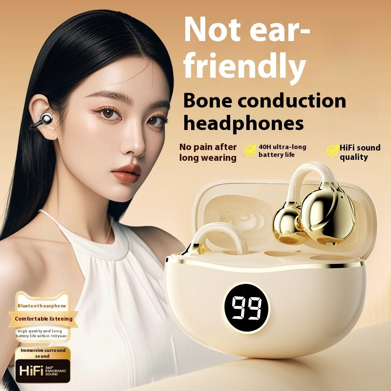 Digital Display Bluetooth Headset D151 Wireless Bone Conduction Non In-ear