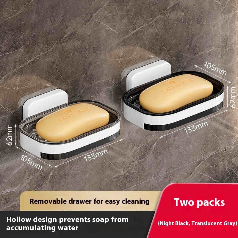 Double-layer Double-grid Punch-free Creative Wall Hanging Soap Box