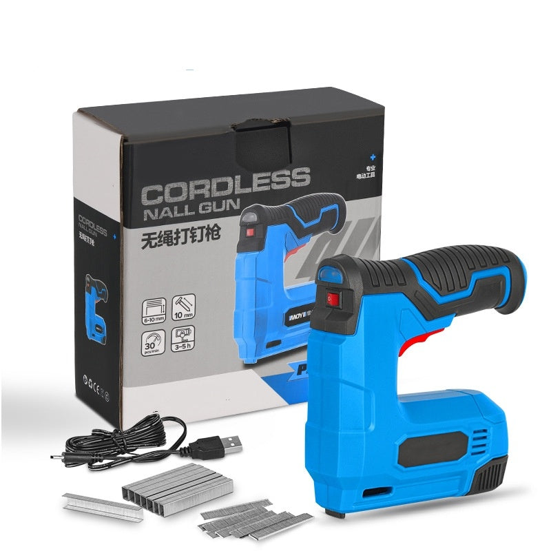 Lithium Battery Staple Gun Woodworking Household Small Portable Wireless Nail Gun
