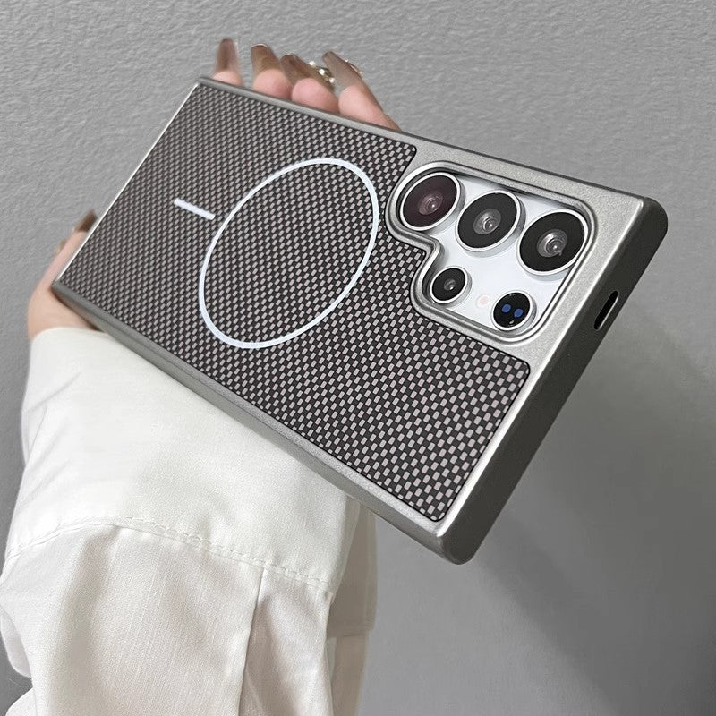 Carbon Fiber Texture Magnetic Suction S24plus All-inclusive Drop-resistant Apply Mechanically