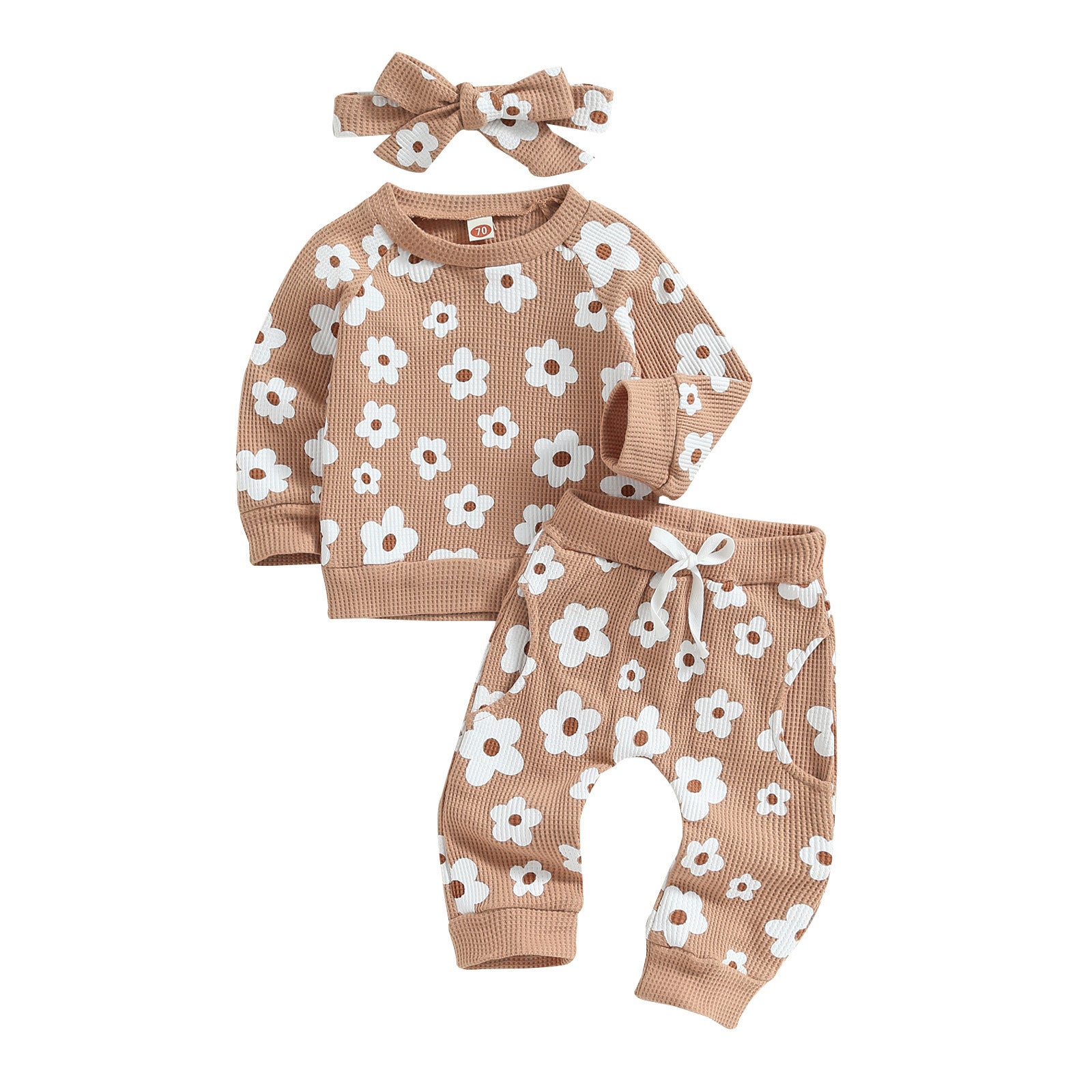 Personality New Waffle Print Sweater Suit