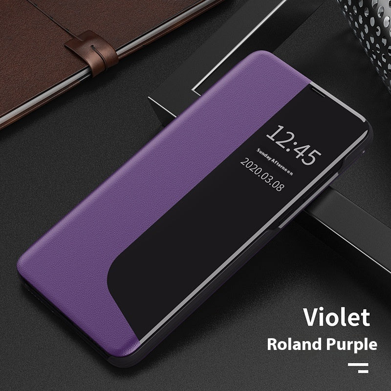 Side Window Magnetic Light And Drop-resistant Flip Bracket Phone Case