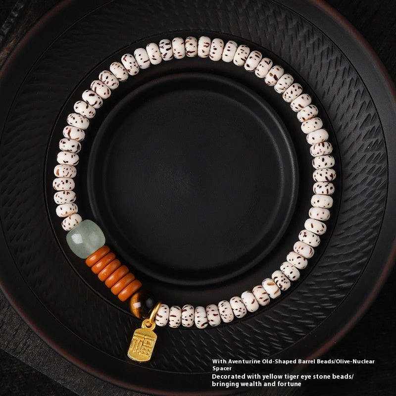 Mini Xingyue Bodhi Single-wrap Bracelet Crescent Moon High Density Smooth And White