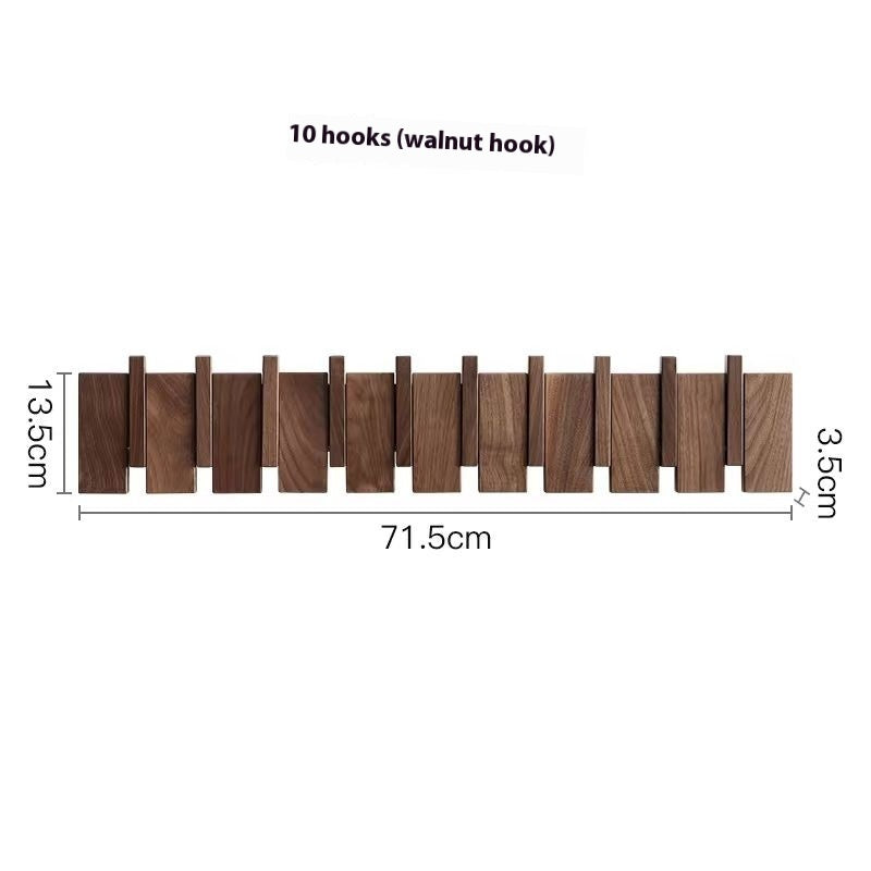 Solid Wood Simplicity Keys Clothes Hook Wall Home Door Hallway Hanger Punch-free