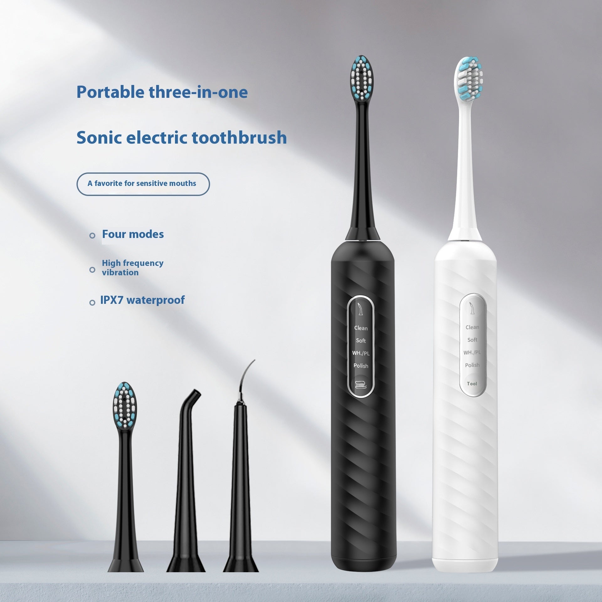 Electric Toothbrush 2-in-1 Oral Irrigator Ultrasonic Waterproof Multifunctional