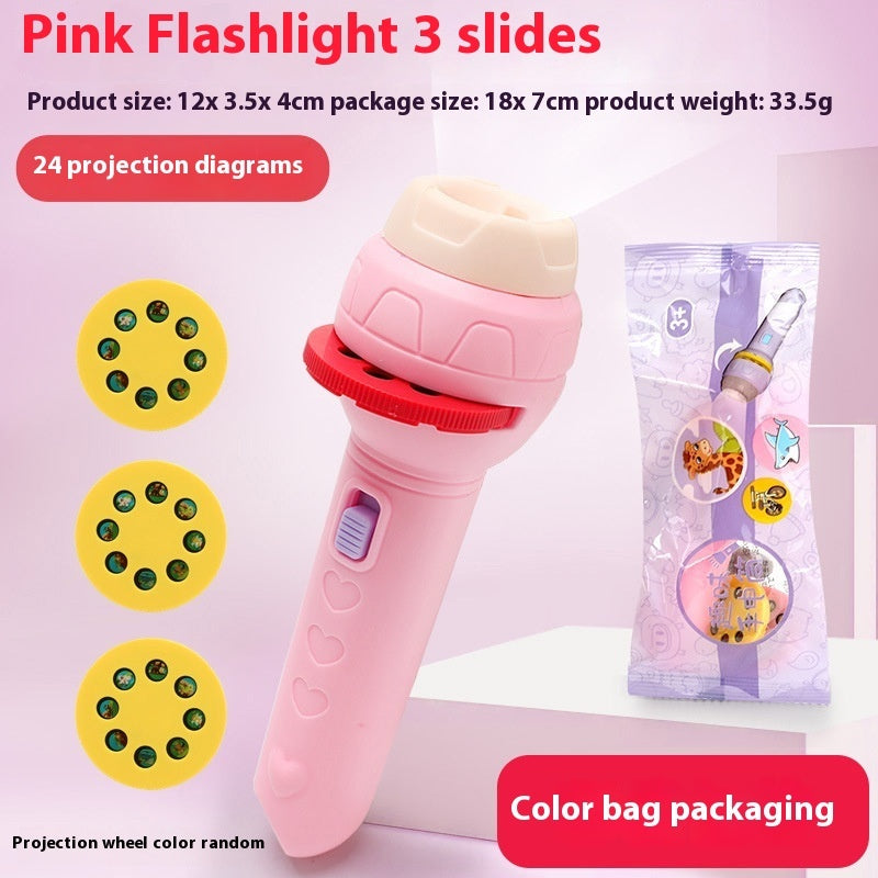 Portable And Simple Cartoon Projection Children's Flashlight