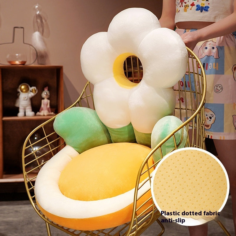 Cartoon Half-pack Waist Support Flower Futon Cushion