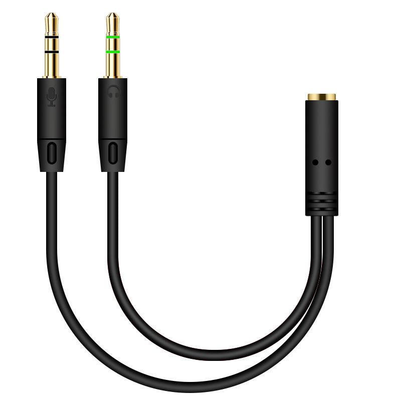 One Divided Into Two Adapter Desktop Computer Headset Audio Cable