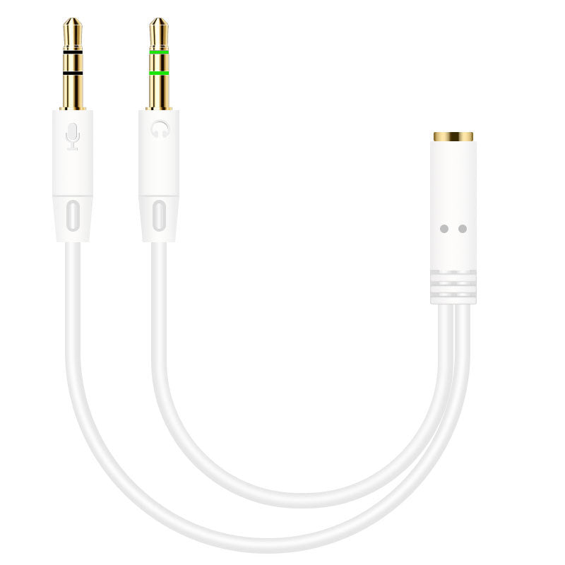 One Divided Into Two Adapter Desktop Computer Headset Audio Cable