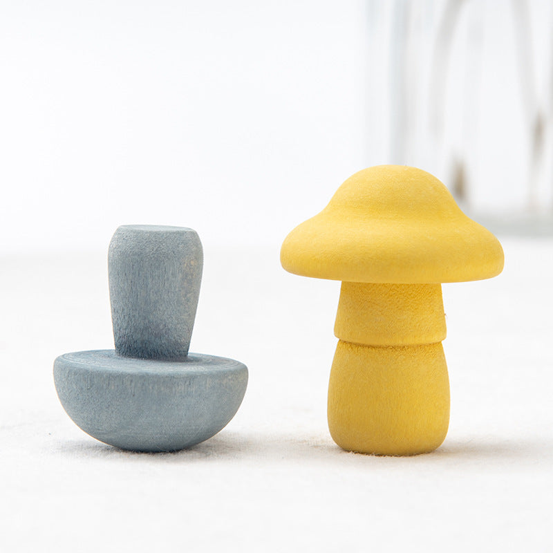 Simulation Mushroom Picking Game Early Education Wooden Toys