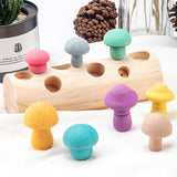 Simulation Mushroom Picking Game Early Education Wooden Toys