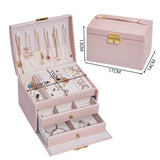 Three-layer Retro Jewelry Box With Lock