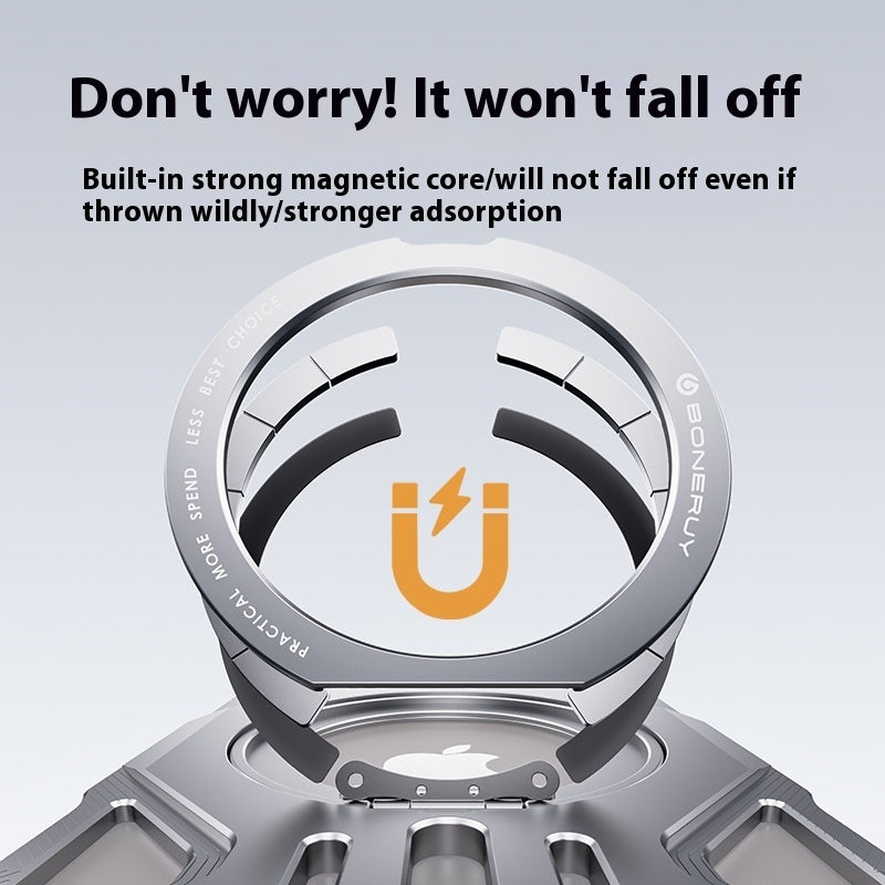 Aluminum Alloy Phone Case Full-covered Magnetic Rotating Bracket